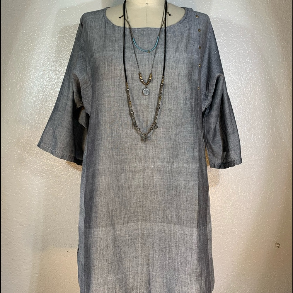 Injiri Finger Pocket Side Button Tunic Size 38 (M) NWOT